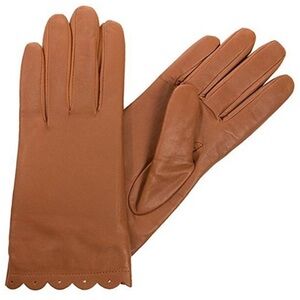 Isotoner Signature SmarTouch Enabled All Over Leather Scalloped Tech Gloves